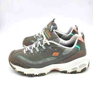 Skechers Womens D Lites 149060 Gray Cushioned Casual Shoes Size 10 Sneakers
